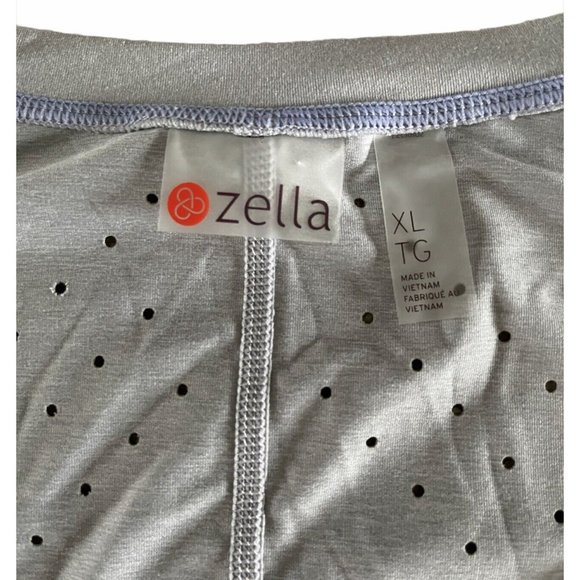 Zella Leia Run Long Sleeve Tee Shirt Top Gray Ventilated Reflective XL - Picture 6 of 10